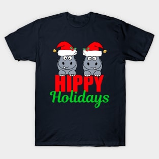 Cute Hippo Holiday Funny Christmas T-Shirt